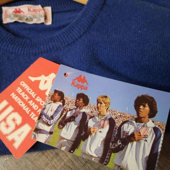 Vintage 70s Robe Di Kappa Wool Lambswool Blue Large New Deadstock - Picture 6 of 12